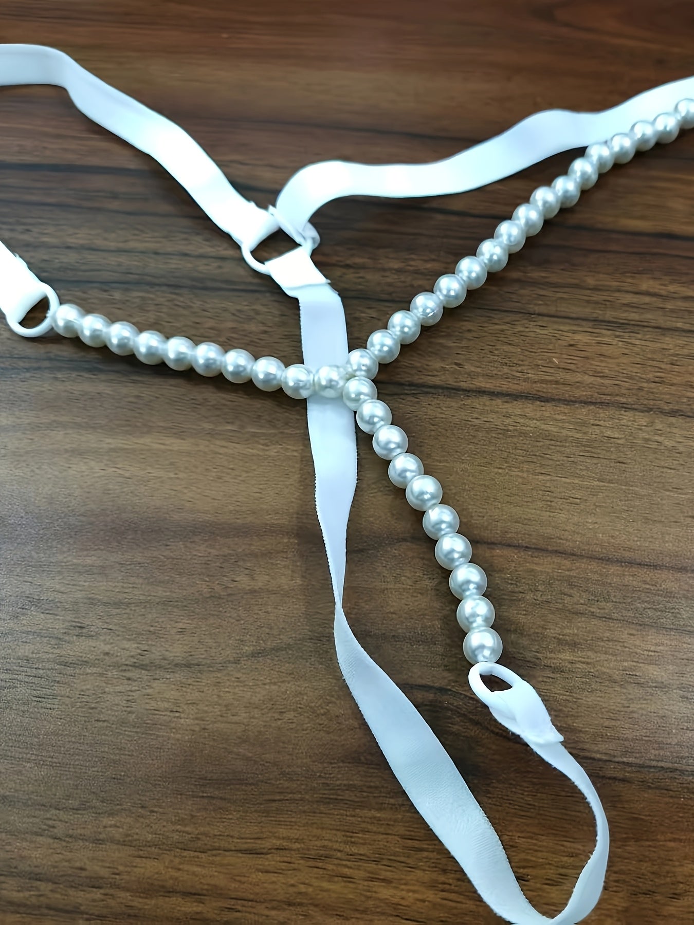 Women's White Pearl Lingerie One Size Panties