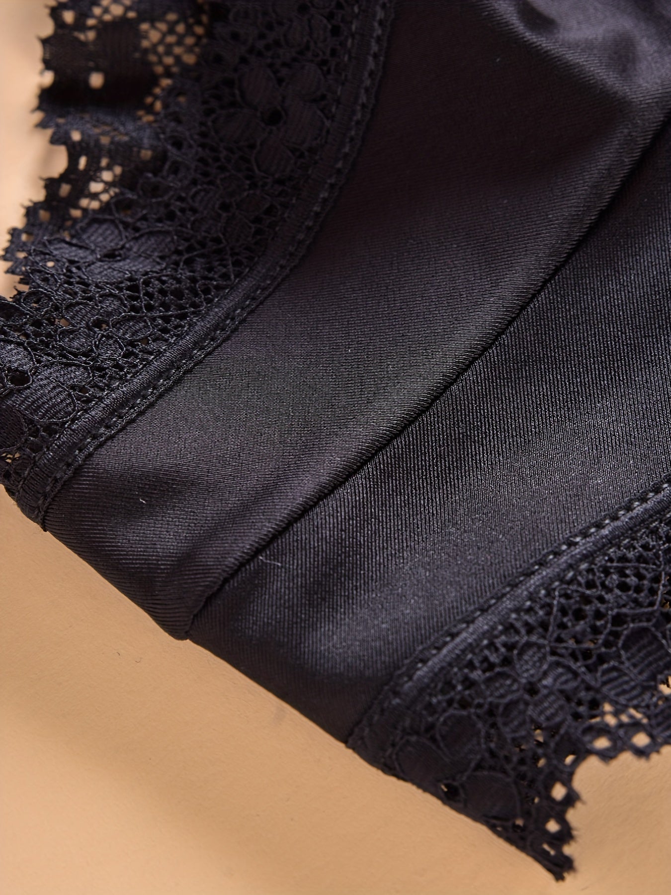 Women's Lace Trim Hipster Panties with Cross Hollow Out Breathable Underwear