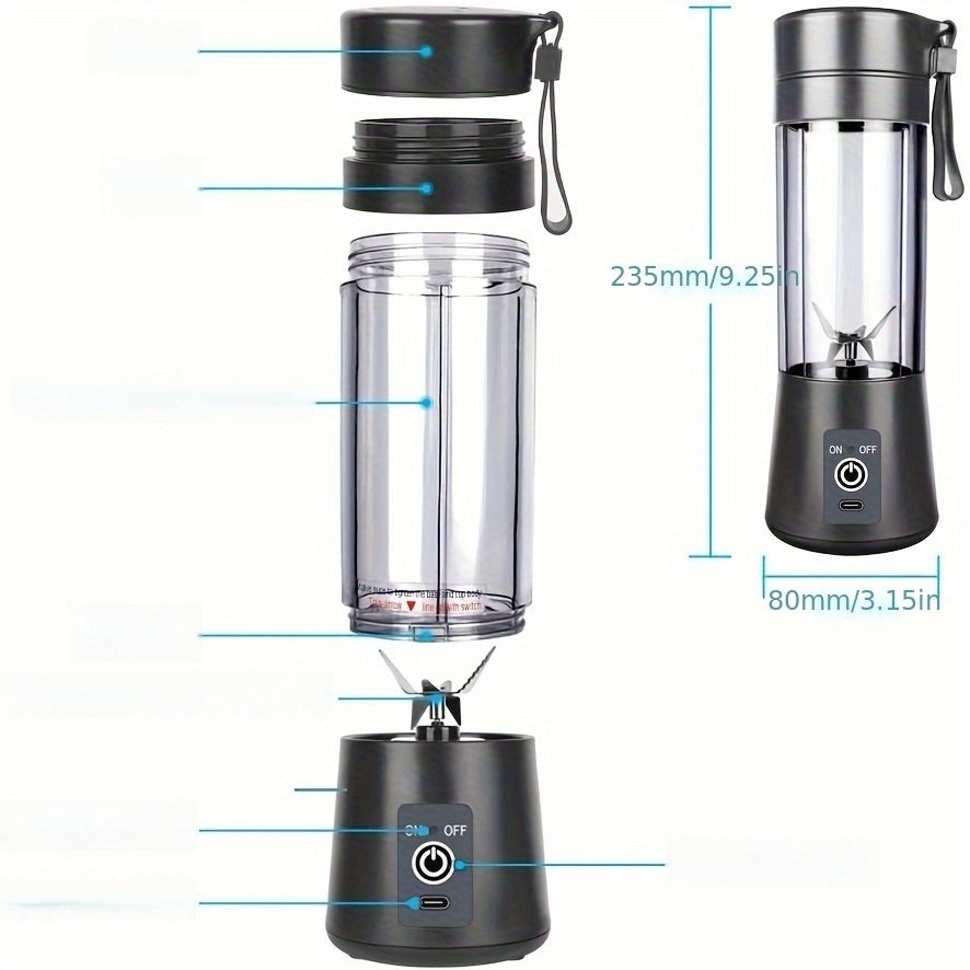 Portable 380ml Mini Blender USB Rechargeable Personal Shake Smoothie Ice Juicer