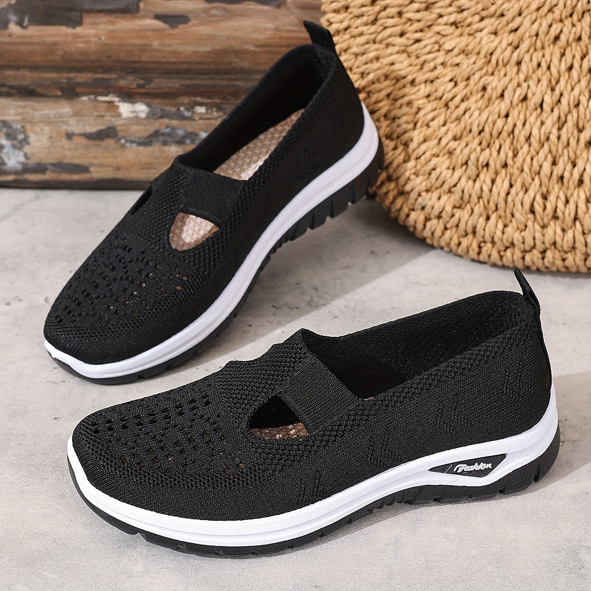 Women’s Casual Slip-On Sneakers Breathable Fabric Summer Beach Shoes