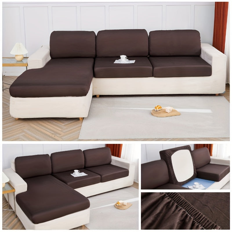 Elastik pastki bilan cho'ziladigan divan yostiq qoplamasi, yashash xonasi divanlarida oson olib tashlash va chizish qarshiligi uchun mo'ljallangan.