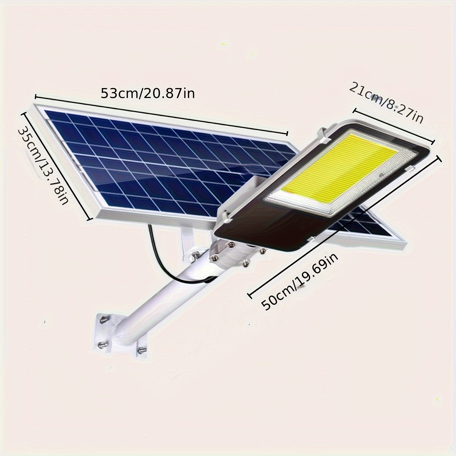 500W Solar Street Post Light with 20AH Battery 25W Solar Panel Remote Control