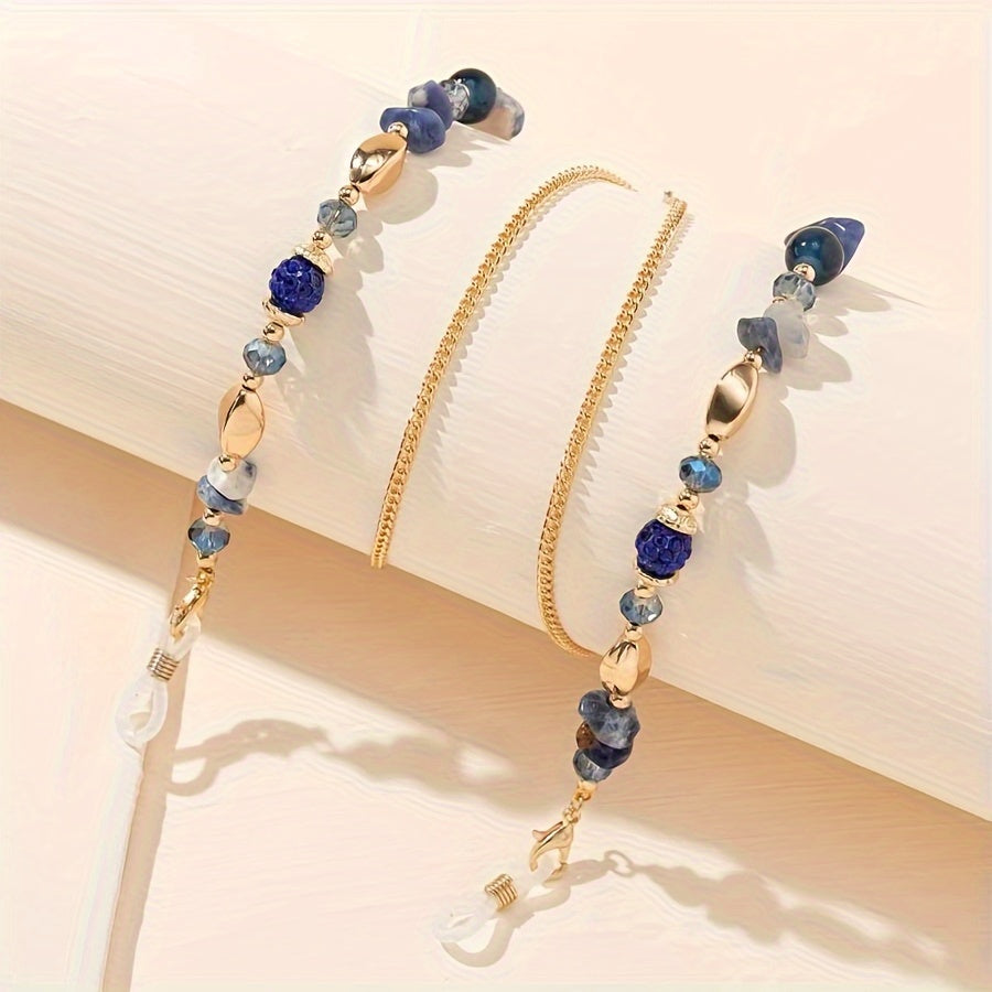 Women's Eyewear Chain with Irregular Colorful Turquoise Beads