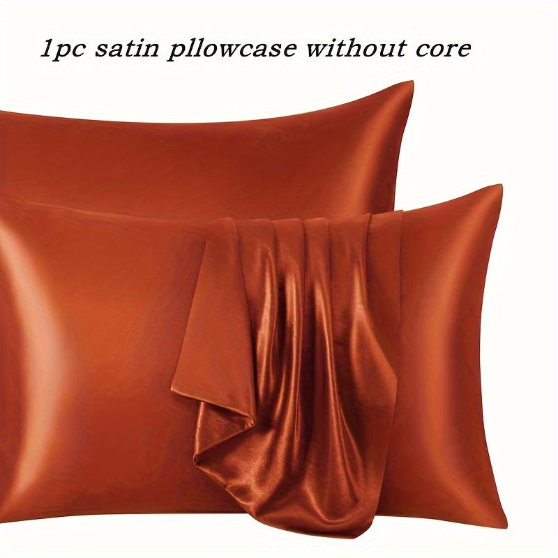 Queen Satin Pillowcase Cooling Breathable Polyester Envelope Closure Lightweight