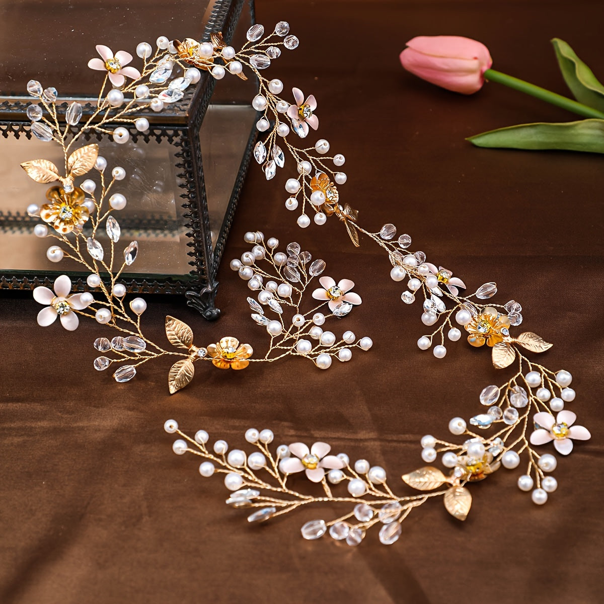 Bridal Hair Vine with Pearls and Rhinestones for Wedding and Bridesmaids