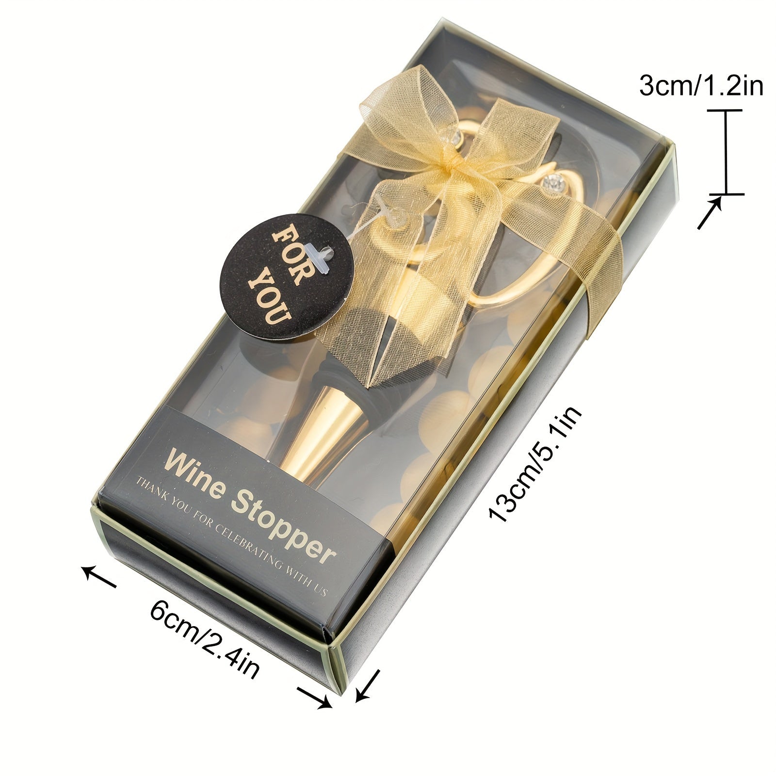 Golden Wine Stopper with Gemstone Accents for Gifts and Celebrations