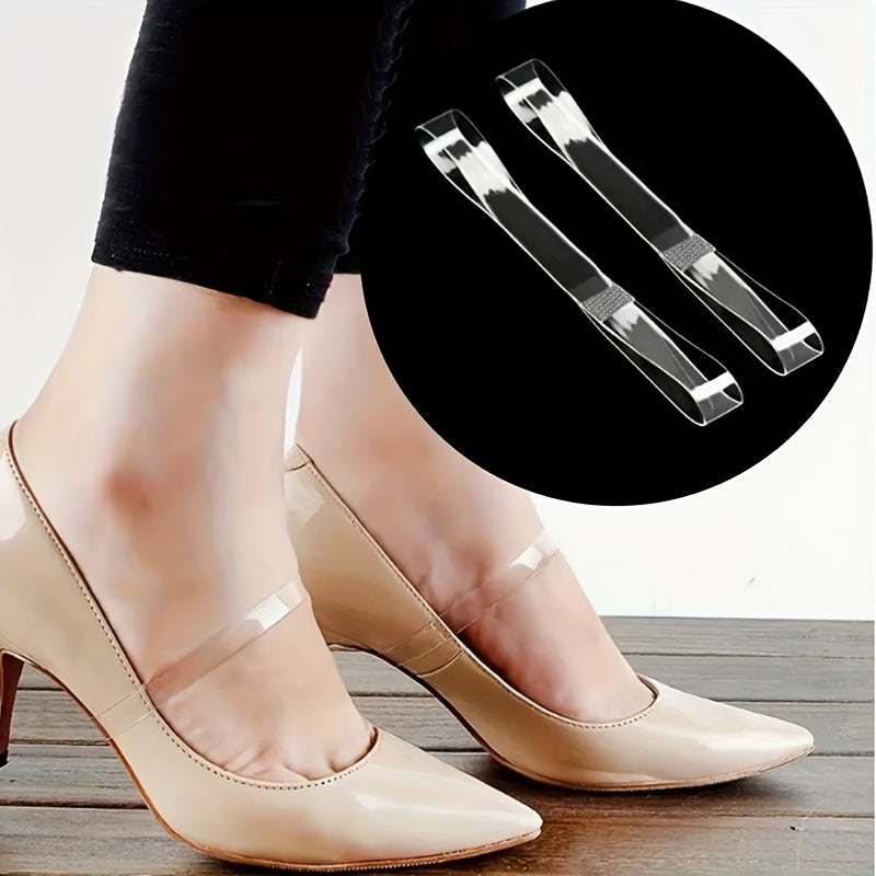 Women's Transparent Elastic Non-Slip Shoelaces for High Heels, Secure Fit