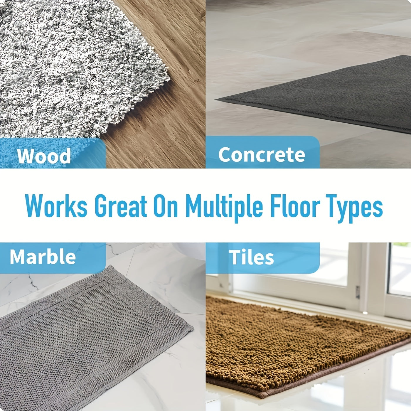 8 Pack Rug Grippers for Corners and Sides, Reusable Non-Slip Floor Holders