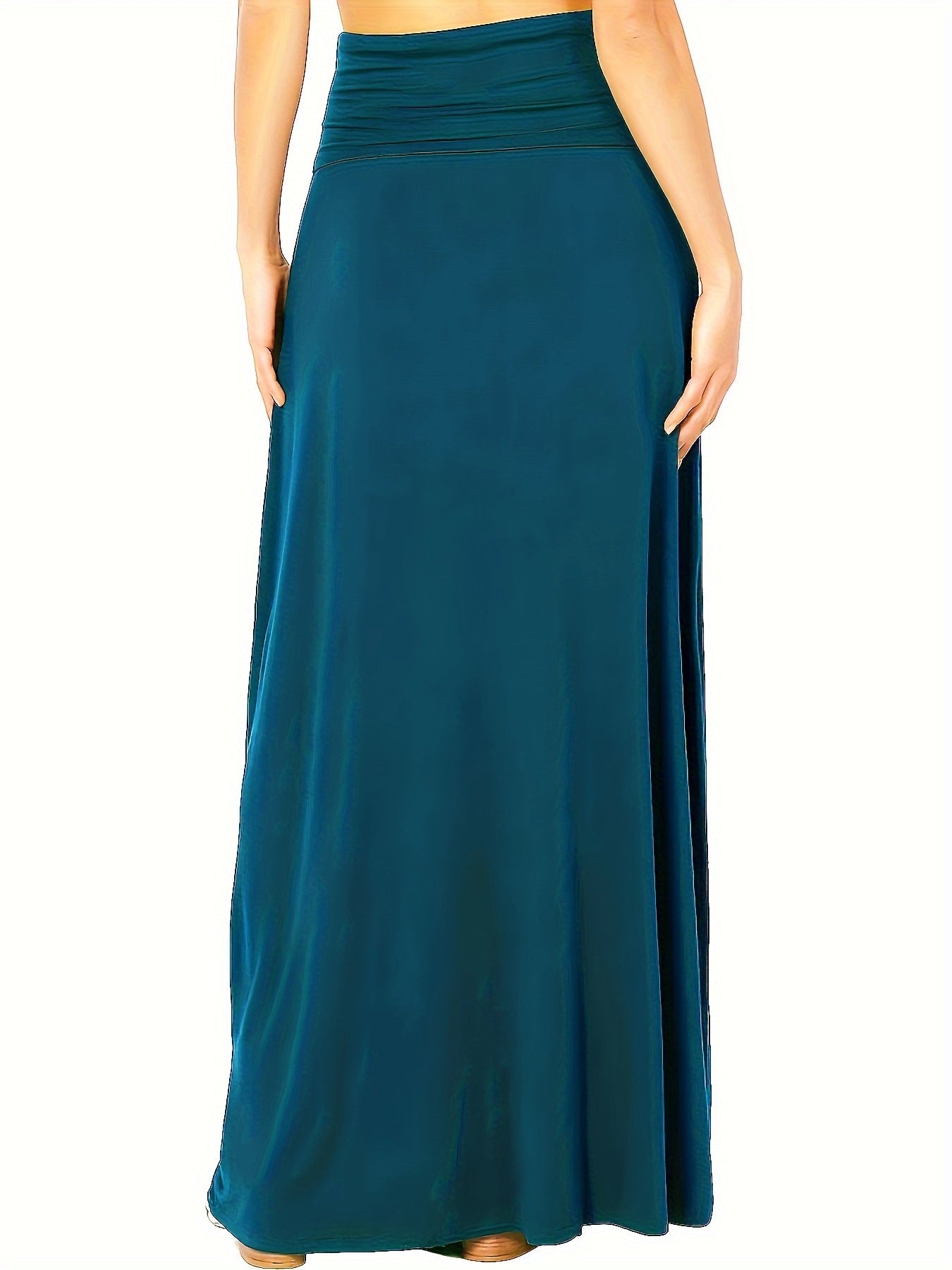 Women's Solid Color Stretch Waist Mermaid Dress for Casual and Formal Wear