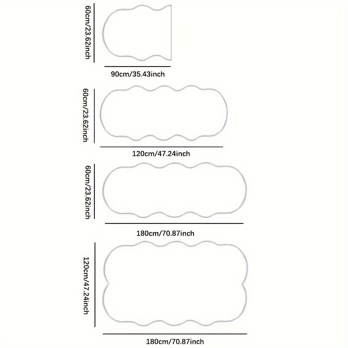 Yumshoq va plush oq sun'iy qo'y terisi gilam yo'lagi, bolalar xonasi yoki yashash xonasi bezatish uchun mukammal. Mashinada yuvilishi mumkin, tekis to'qima, bolalar xonalari uchun ideal. Maksimal o'lchami 2.16m² va maksimal uzunligi 1.8m.