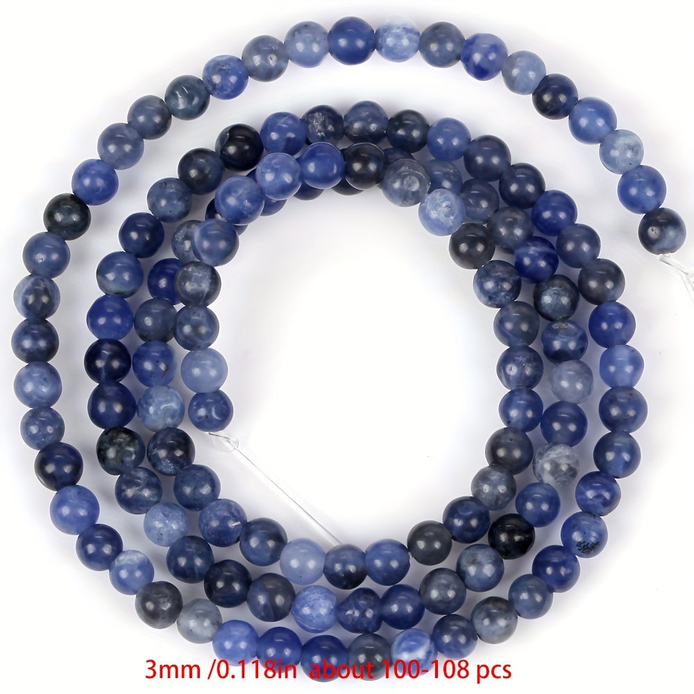 Cuentas separadoras de piedra natural de 3 mm para hacer joyería, amatista, cuarzo rosa, turquesa, ágata