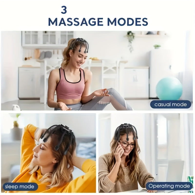 Electric Head Massager with 3 Modes Rechargeable Scalp Relaxation Device