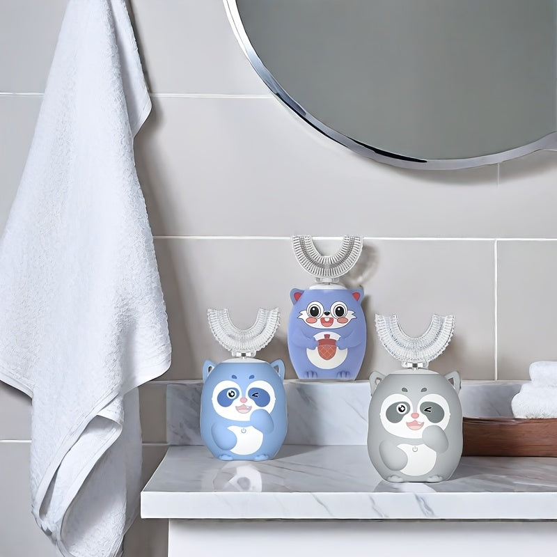 Youngsters U-Shaped Electric Toothbrush Compact Rechargeable Cartoon Design