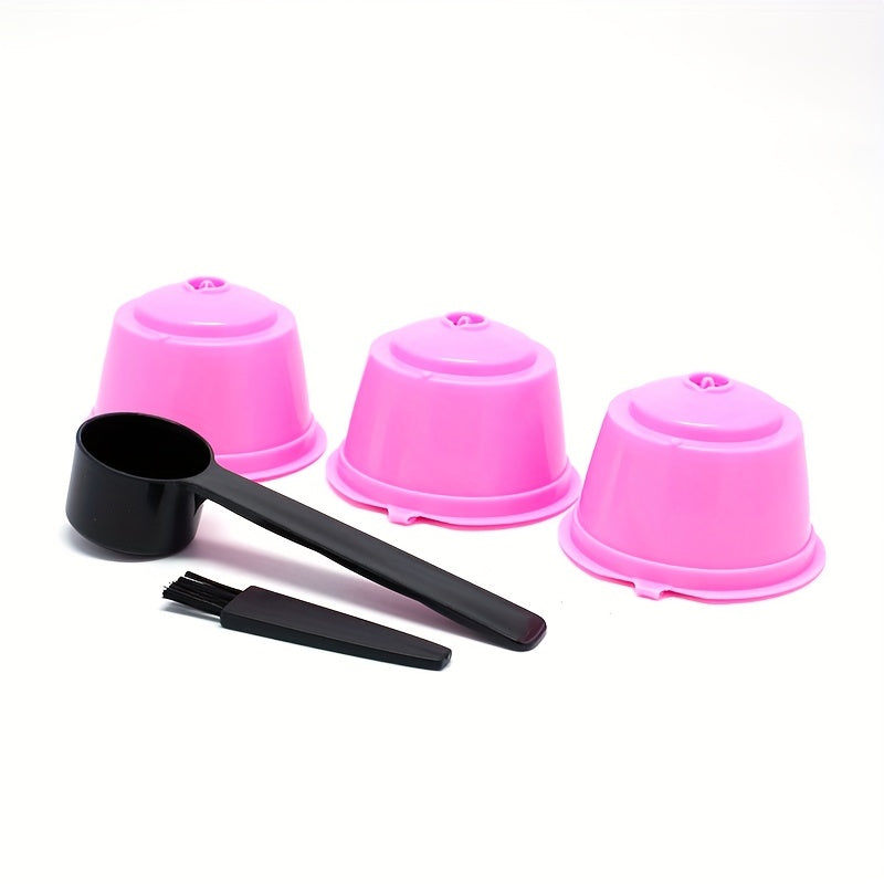 3pcs Reusable Coffee Filter Cups for Dolce Gusto Capsules with Brush and Spoon