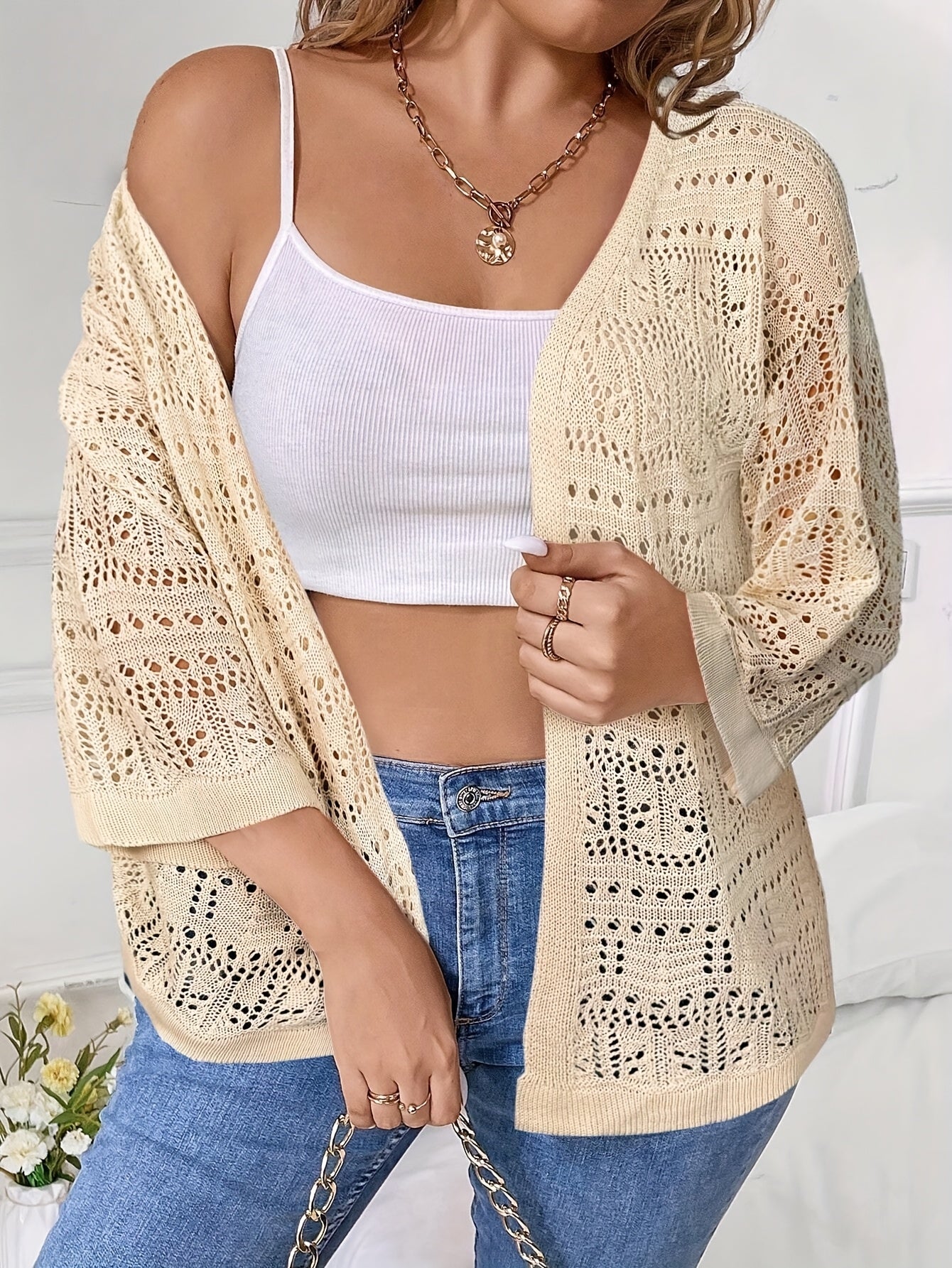 Plus o'lcham ayollar uchun korsetli ajraladigan frontli plyaj kiyimi yengil bahor yoz