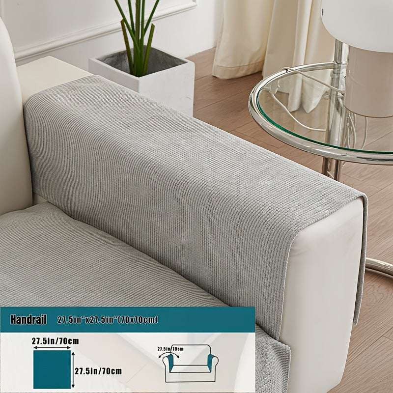 Water-Resistant Velvet Sofa Cover for 1-4 Seat L-Shaped Sofas Pet-Friendly Non-Slip Machine Washable Gray Textured Fabric