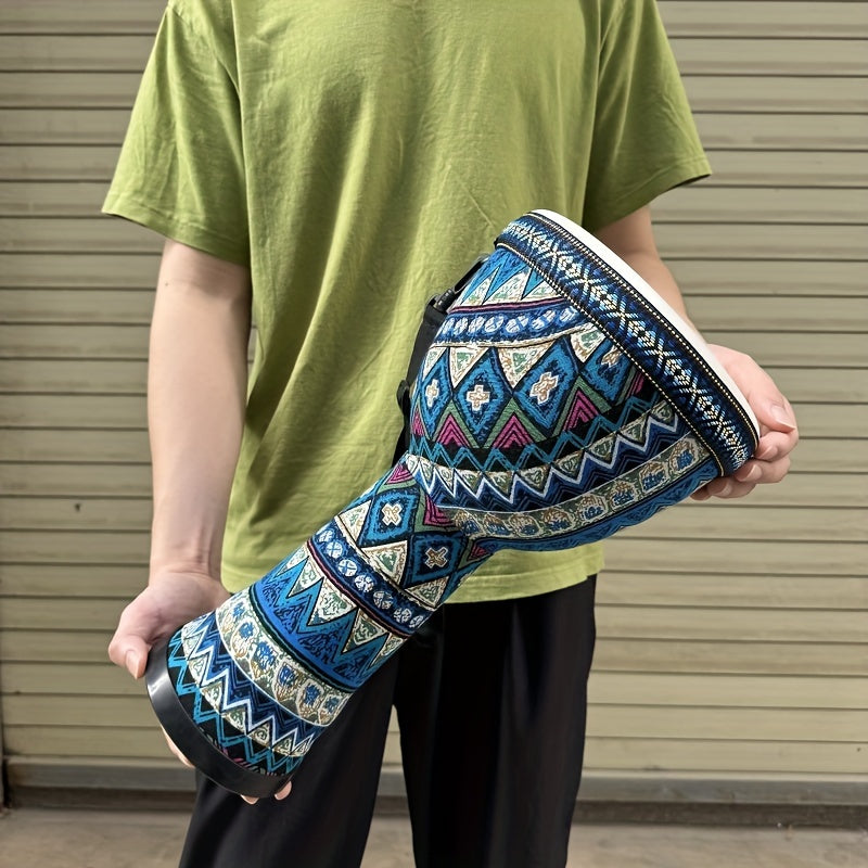 8-Inch African Djembe Drum for Beginners with Goatskin Head in Red Yellow Blue