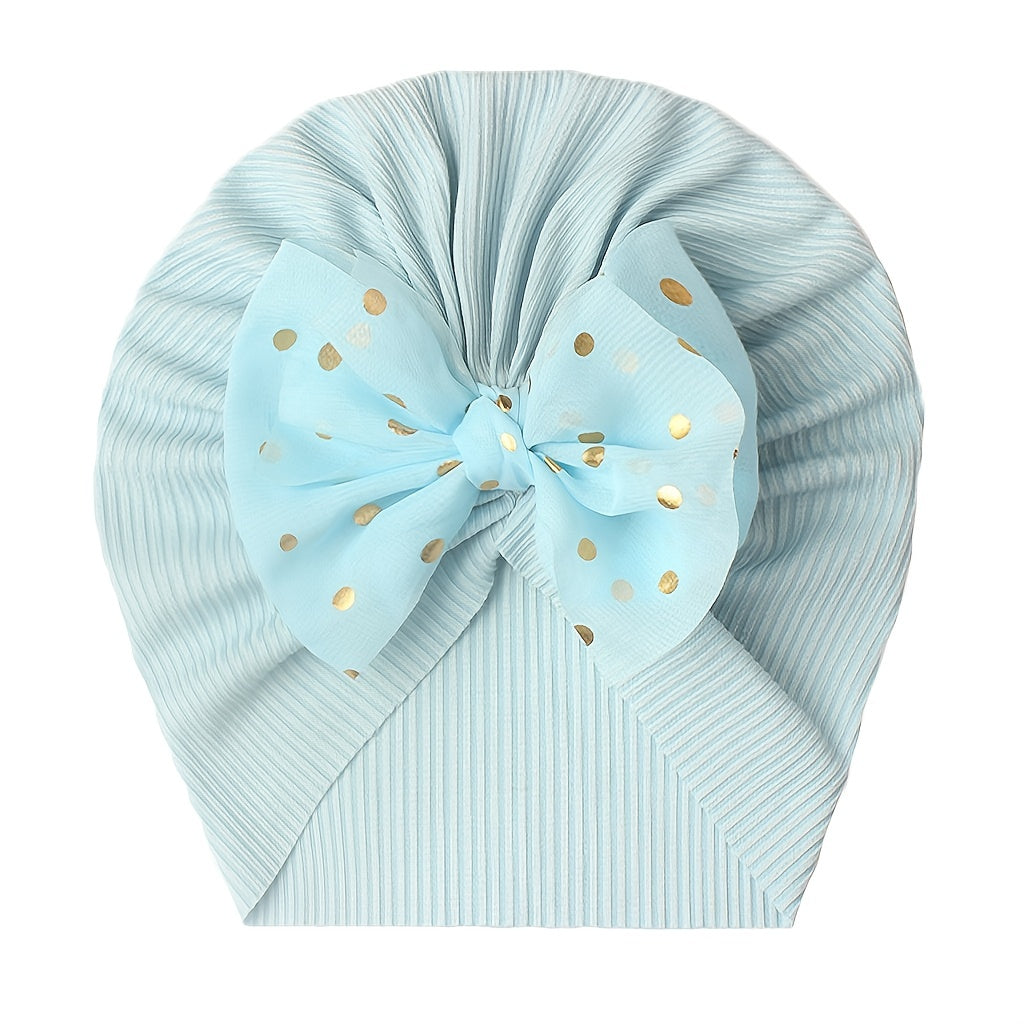 Baby Headband for Infants and Toddlers Polka Dot Bow Elastic Turban Head Wrap