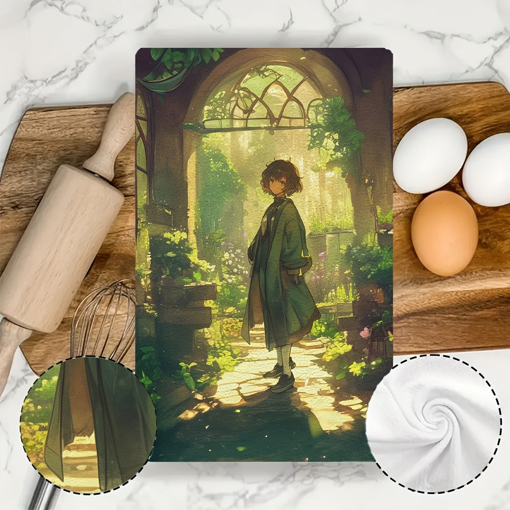 Набор из 2 кухонных полотенец, роскошно мягкие и впитывающие, идеально подходят для дня посещения nearby art studio или галереи, идеально для праздничного декора, легко очищаются в стиральной машине, размер: 16x24 дюйма - модель: 2KYSMF1214121