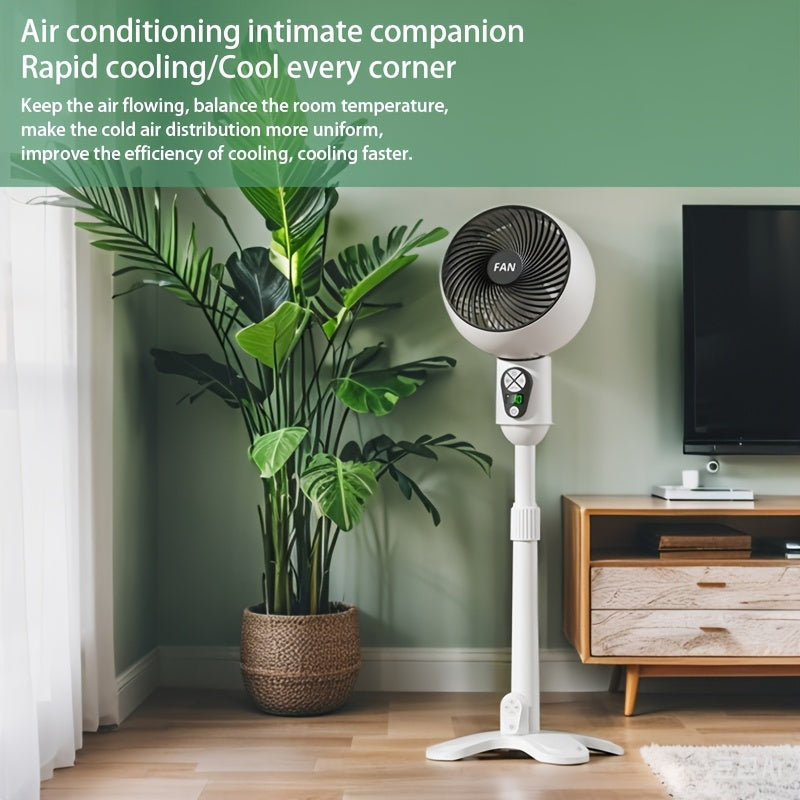 Wide angle oscillating floor fan 10 speed control multi-angle regulation retractable height strong airflow quiet operation
