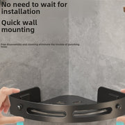 Two-Piece Corner Shower Caddy Wall Mount Rust-Proof Plastic Organizer with Hooks