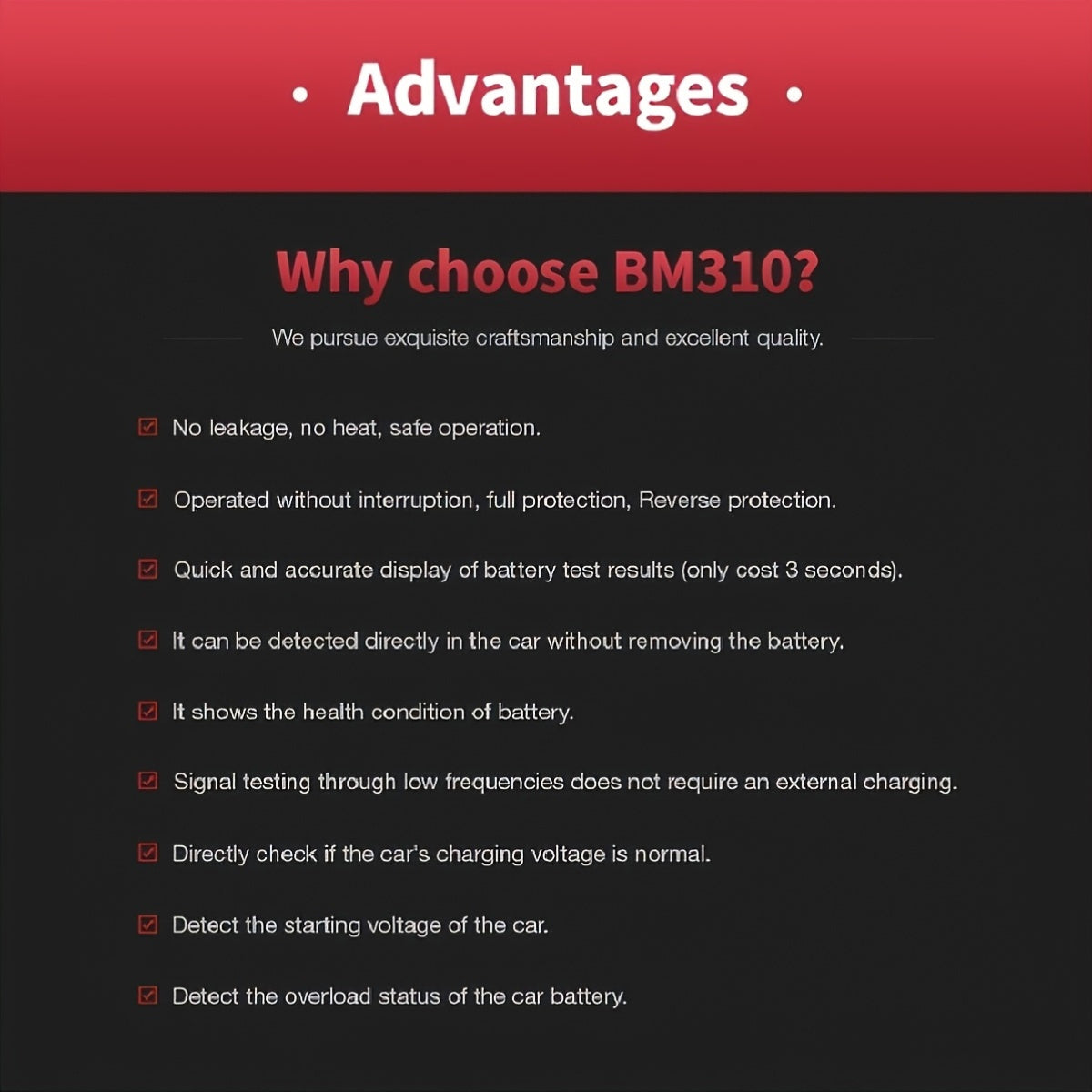 Probador de batería de coche analizador digital para coches y motocicletas con pantalla LED