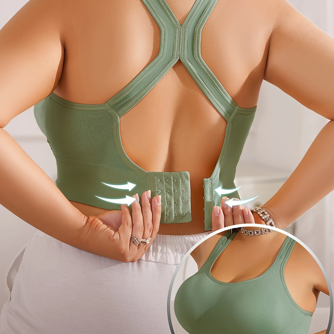 Women's Plus Size Sports Bra Yoga Gym Support Removable Padding Gray