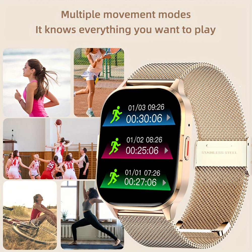 SENBONO Смарт-часы с 5,11 см полным сенсорным AMOLED экраном, беспроводными вызовами, трекером активности, монитором сна, шагомером, дистанцией, калориями, более 100 режимами упражнений для мужчин и женщин. Отличный подарок.