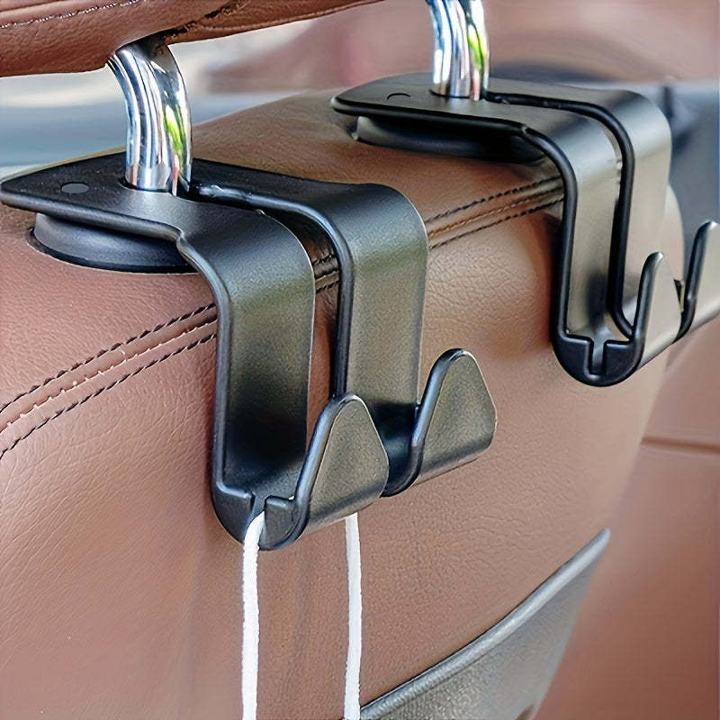 2pcs Universal PVC Storage Clips Car Interior Hooks Space-Saving for Bags