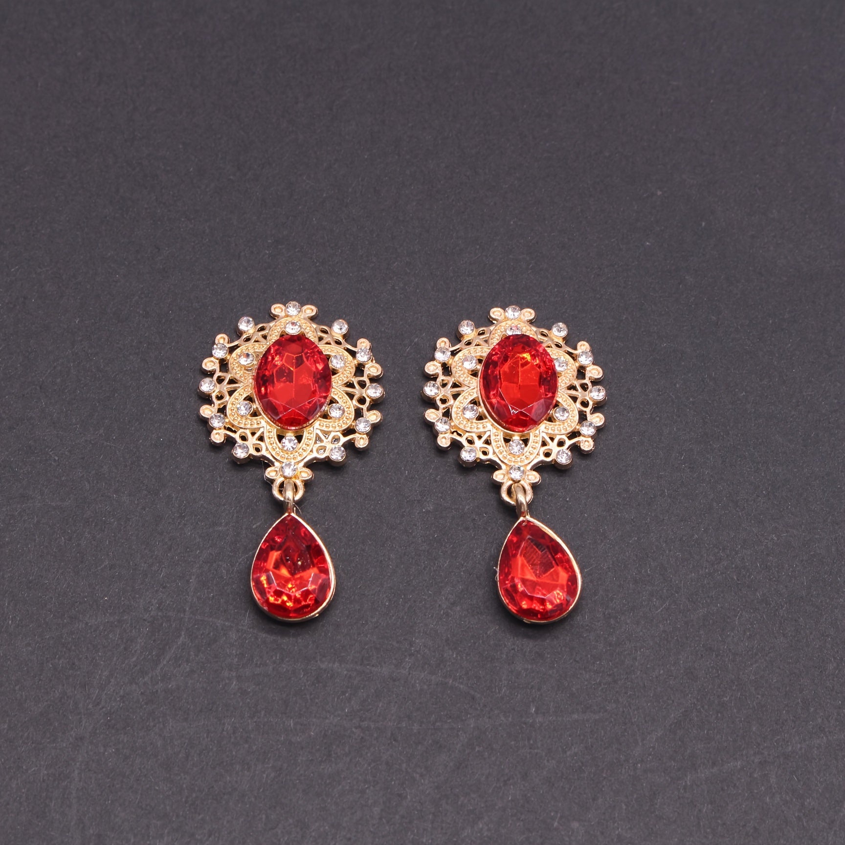 10Pcs Hair Ornaments Set Green Gemstone Water Drop Alloy Clips for DIY Jewelry