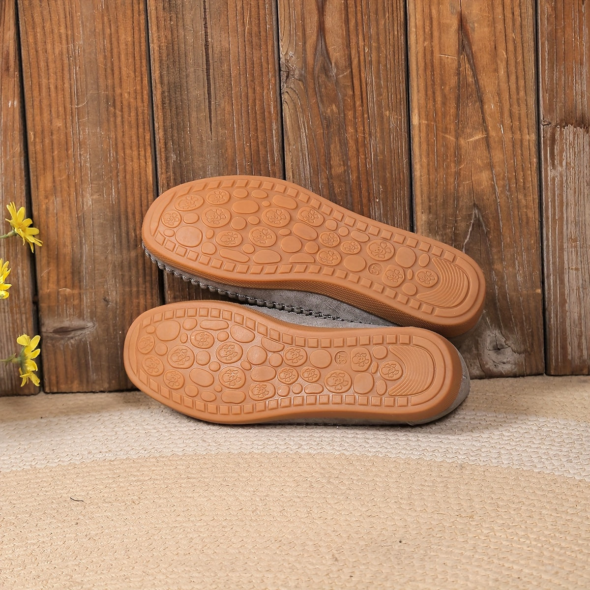 Women's Pink Synthetic Slip-On Loafers with Bow and Geometric Pattern