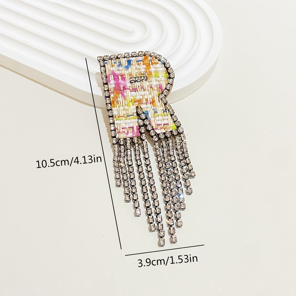 Women's Rhinestone Letter Brooch Irregular Woven Design Jewelry