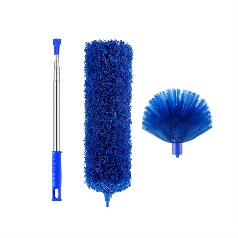 6.1m Extendable Cobweb Duster with Aluminum Pole Stainless Steel Handle Horse Hair Bristles