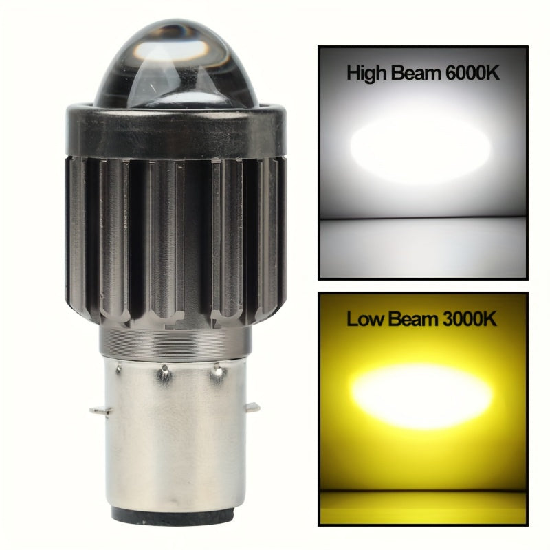 Motorcycle H4 LED Headlight Double Color Hi Lo Beam Front Light