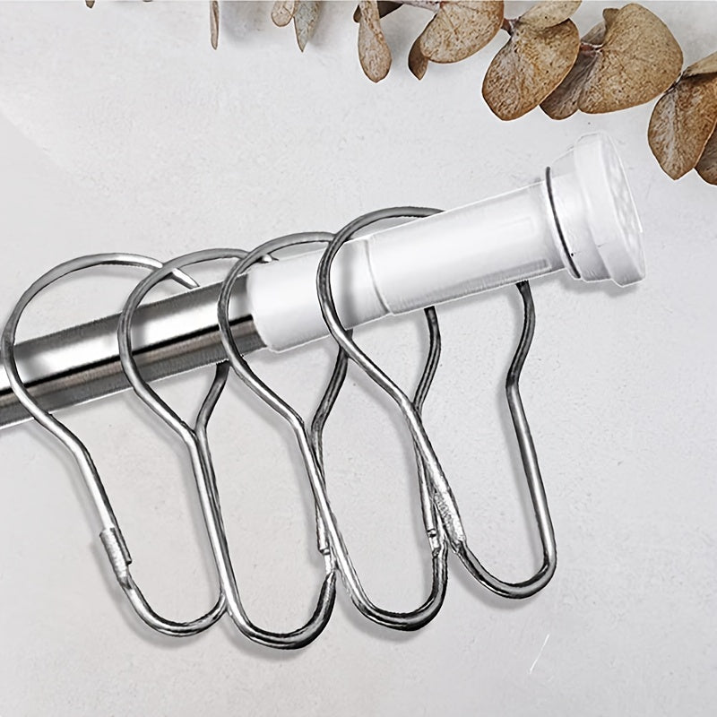 Крючки для шторки душа доступны в количестве 12, 24 или 48 штук с легким железным корпусом.