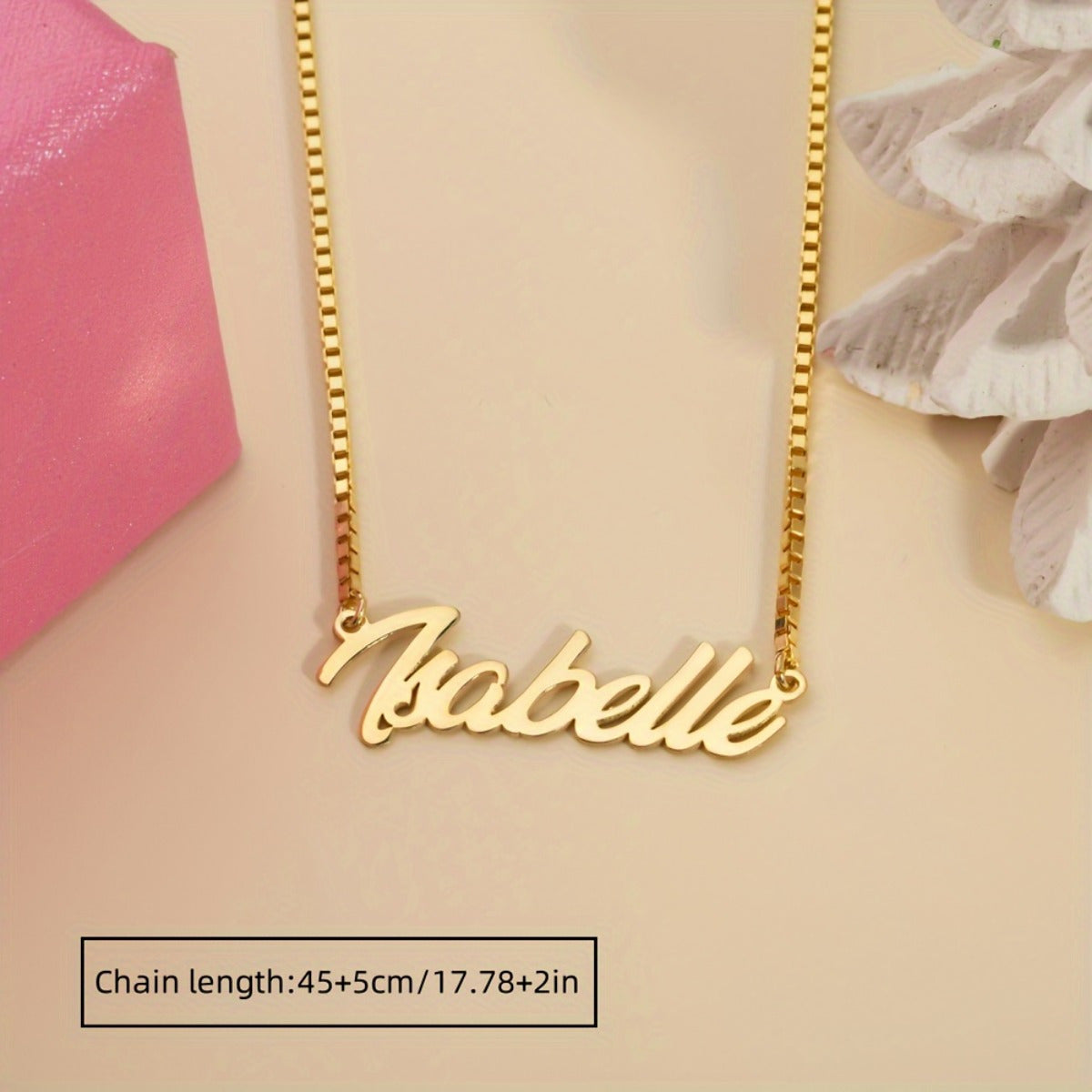 Stainless Steel Name Necklace with 18K Gold Plating Personalized Jewelry for Women