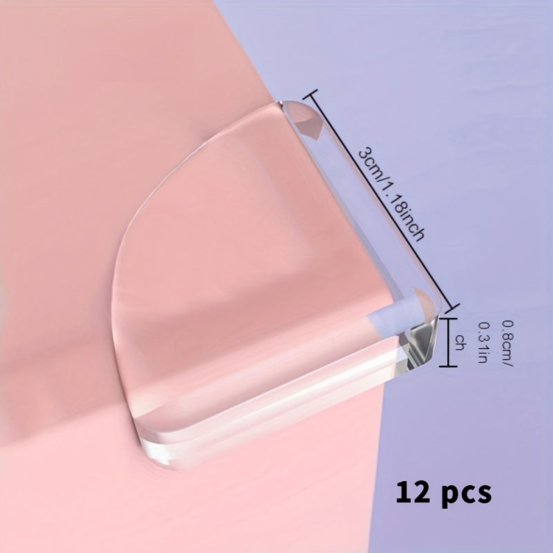 Juego de 12 protectores de esquina de silicona transparente para la seguridad infantil