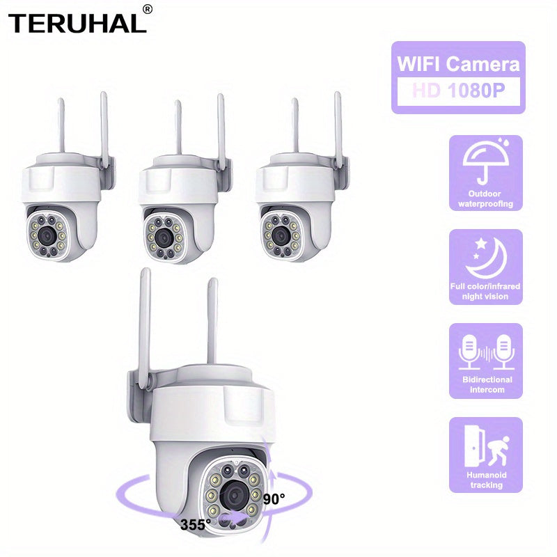 1080P HD WiFi видеокамера безопасности на улице водонепроницаемая ночное видение панорамный PTZ обнаружение движения