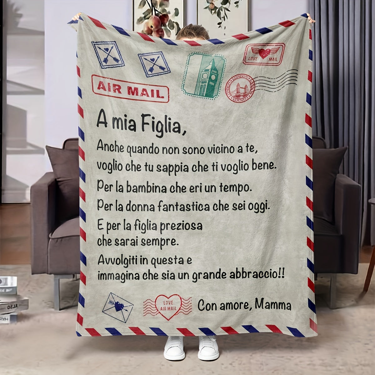 Digital Print Blanket for Daughter Soft Lightweight Lounge Throw