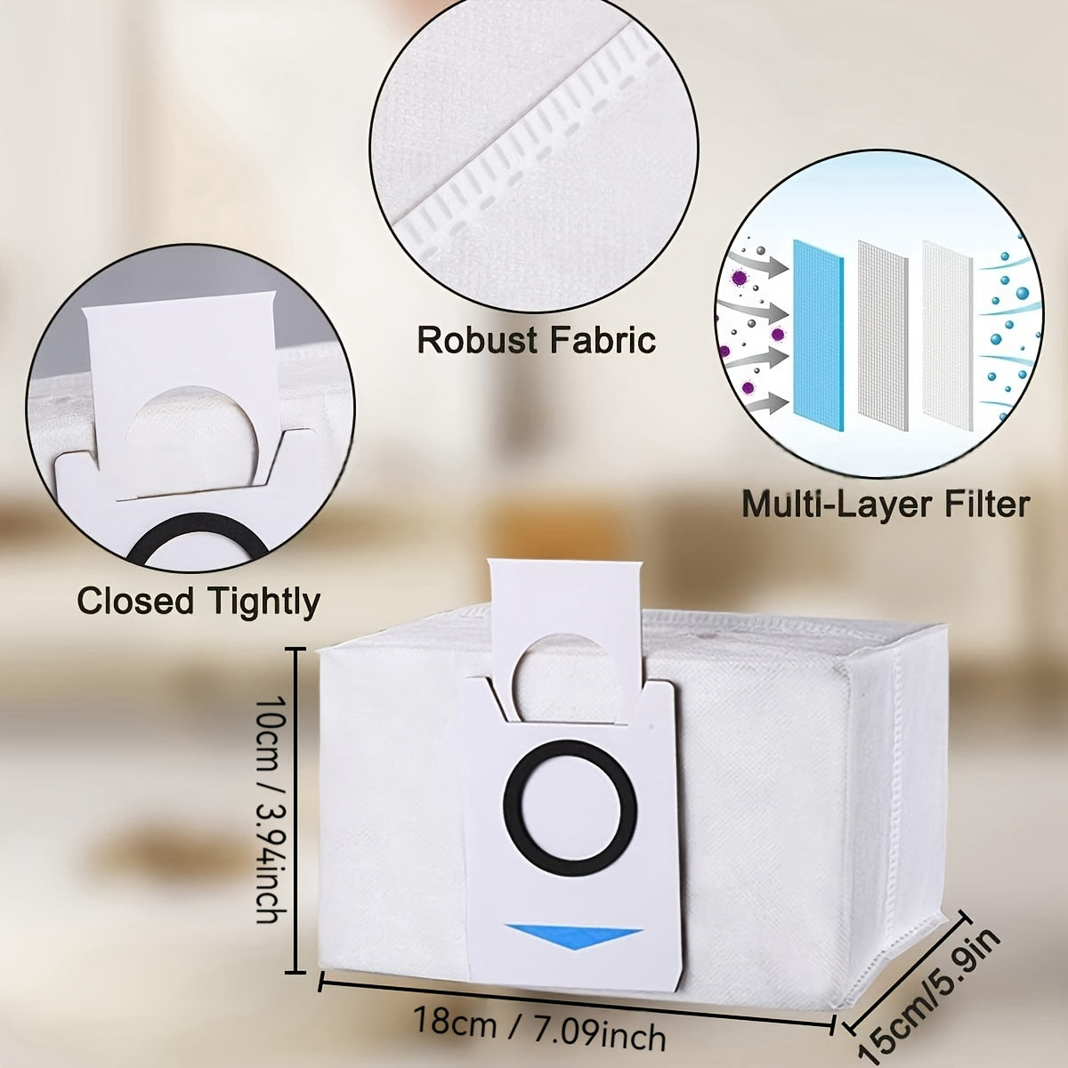 Ecovacs Deebot changyutgich aksessuarlari T20 pro/T10 OMNI/TURBO changyutgich sumkasi muhrini mos keladi.