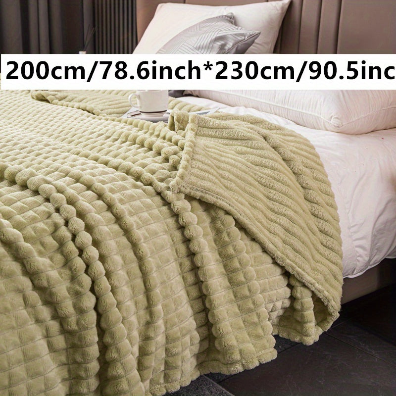 Manta de cama de piel de conejo con patrón de grano de maíz, suave y acogedora, para mascotas y hogar