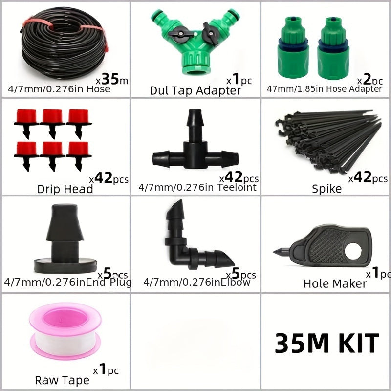 Adjustable PVC Micro Drip Irrigation System Kit for Garden Plant Watering 5-40m