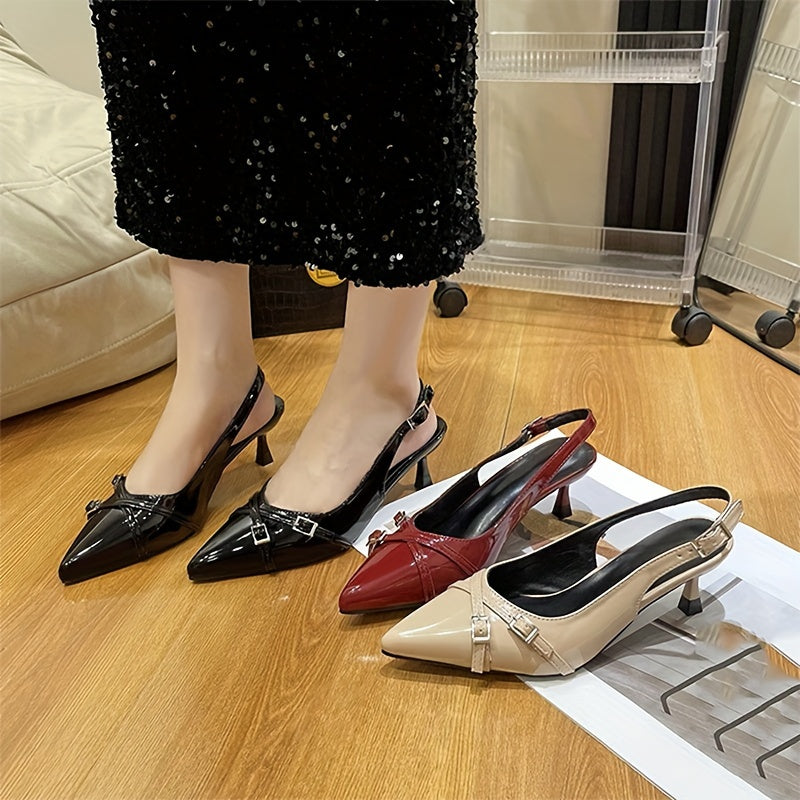 Women's High Heel Sandals Elegant Stiletto Pointed Toe Buckle Strappy Summer
