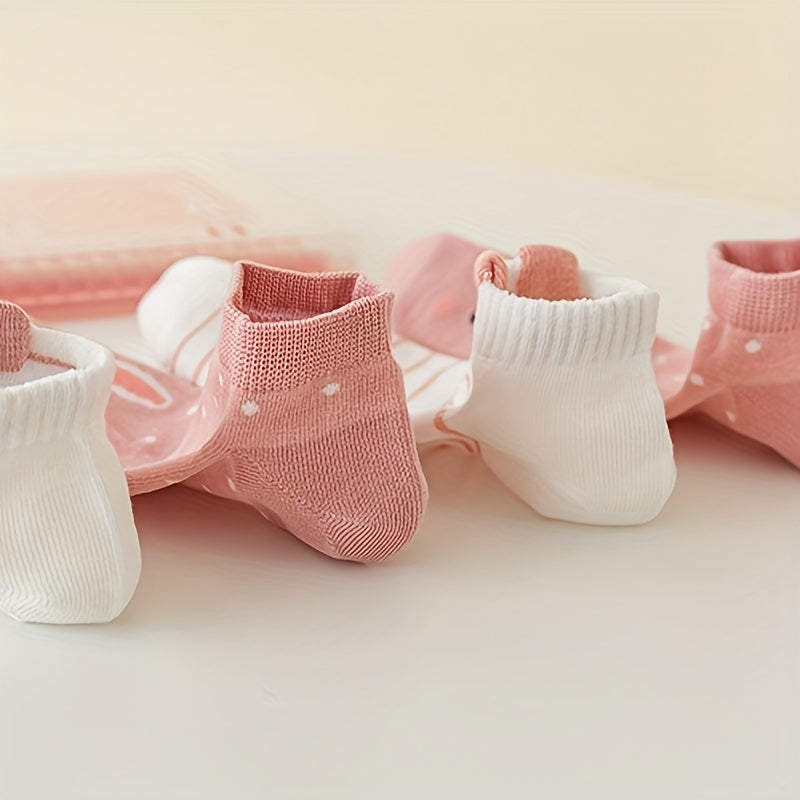 Women's Ankle Socks 5 Pairs Cartoon Cat Print Breathable Polyester Spandex Knit