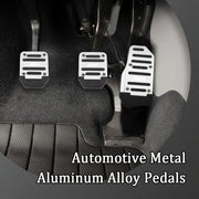 Universal alyuminiy avtomobil pedali qoplamasi to'plami 3 ta paket, sirpanmaydigan tormoz, gaz oyoq padlari