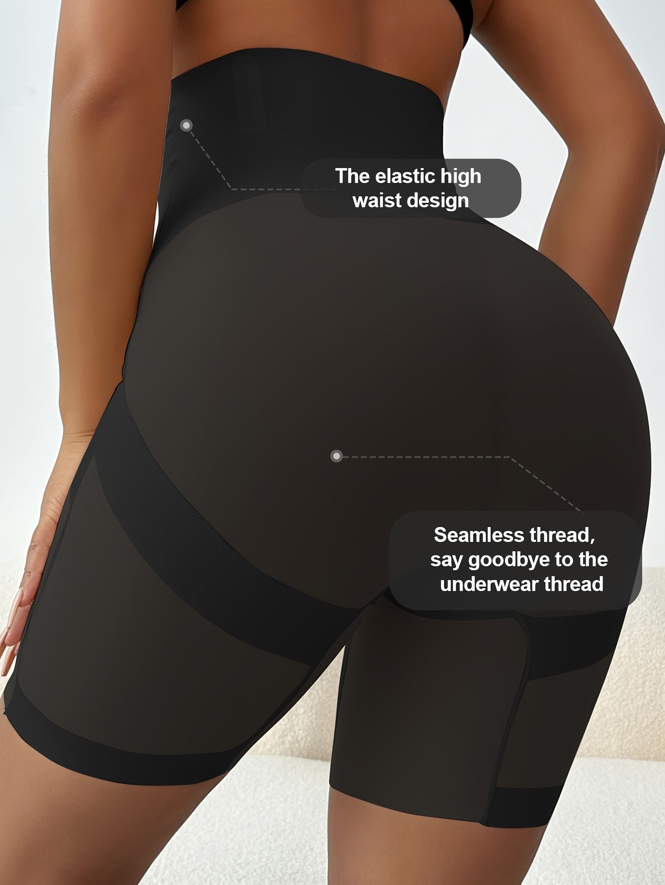 Women's Skin-Colored Shapewear Shorts High Support Invisible Waist Abdomen Hips