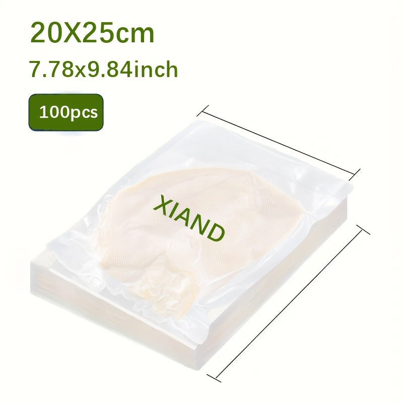 100-Pack Vacuum Sealer Bags Single-Surface Mesh Compatible with All Vacuum Packaging Machines