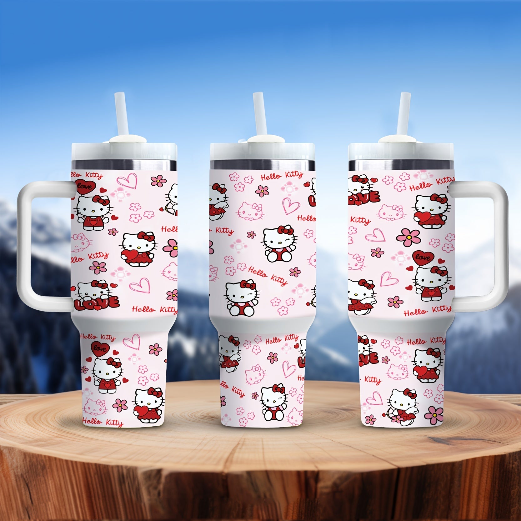 40oz Izolyatsiyalangan zanglamaydigan po'lat sayohat uchun chashka, tutqichli, quvurli, BPA-free, Rojdestvo sovg'asi