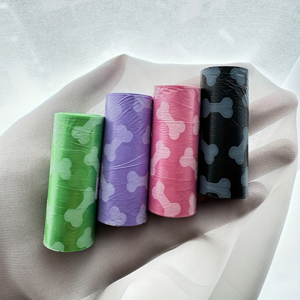 60-Pack Dog Waste Bags Leak-Proof Bone Print Easy-Tear Polyethylene Outdoor Cleanup