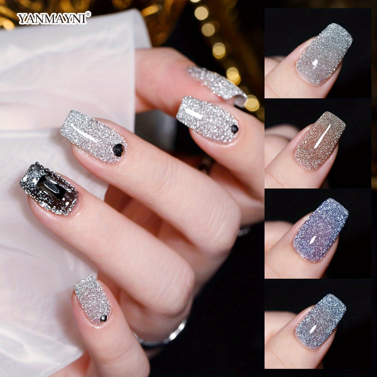 Sparkling Reflective Glitter Gel Nail Polish Disco DJ Style Fragrance-Free 7.5ml